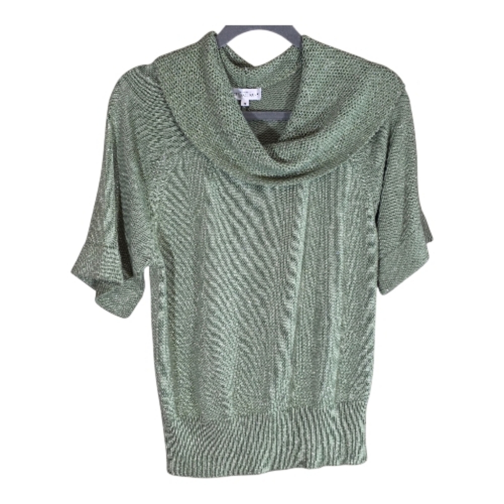 Northern Reflections Short Sleeve Cowl Neck Sparkly Sweater